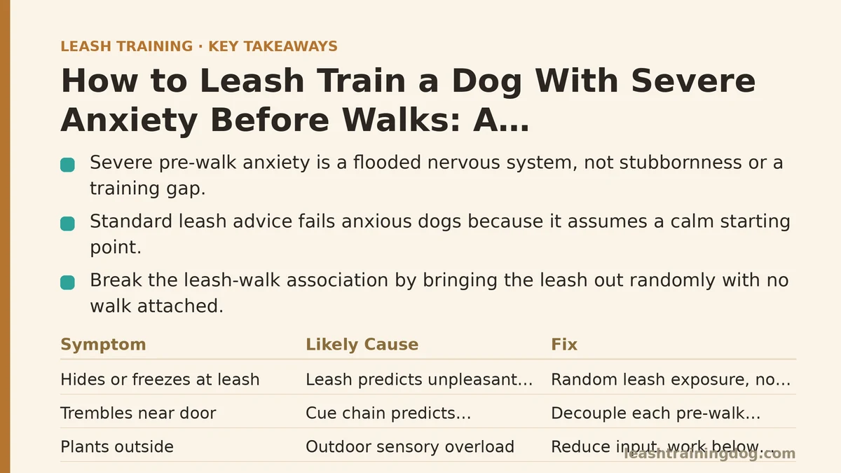 How to Leash Train a Dog With Severe Anxiety Before Walks: A Symptom-by-Symptom Fix Guide