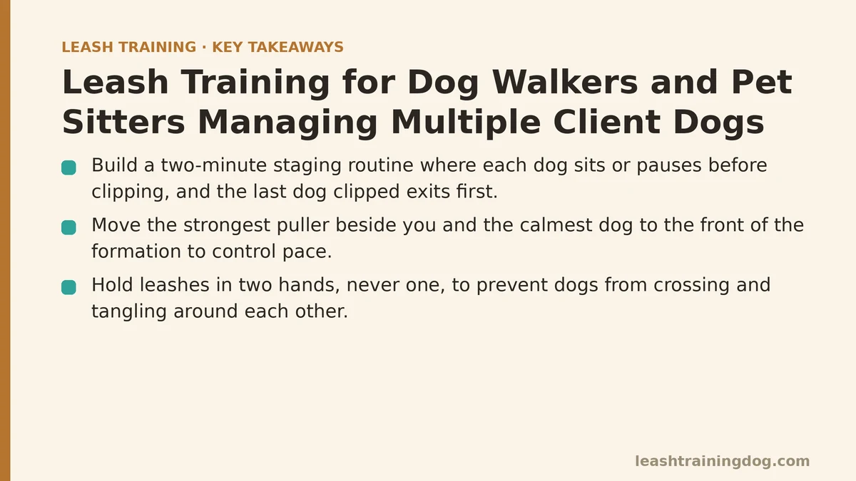 Leash Training for Dog Walkers and Pet Sitters Managing Multiple Client Dogs