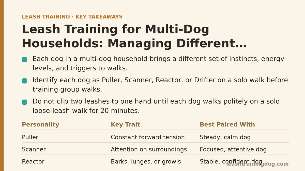 Leash Training for Multi-Dog Households: Managing Different Personalities