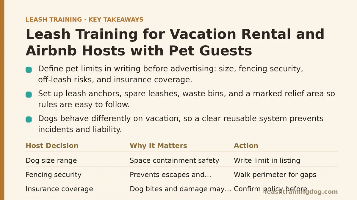 Leash training considerations for vacation rental hosts welcoming dog guests