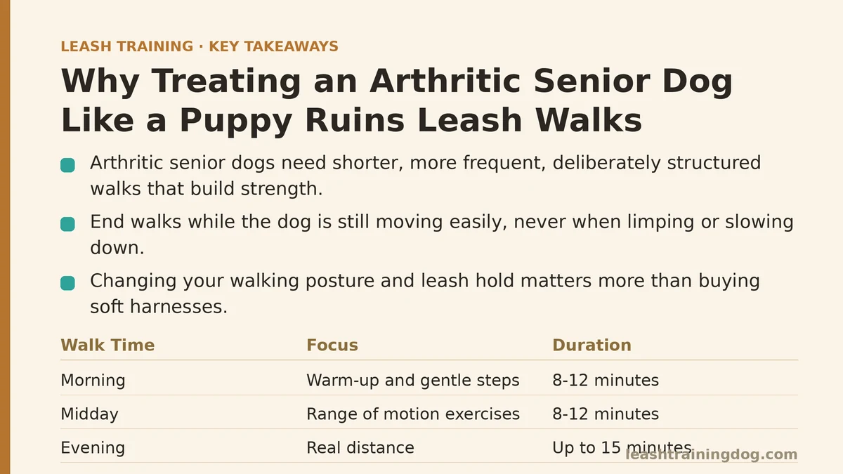 Why Treating an Arthritic Senior Dog Like a Puppy Ruins Leash Walks